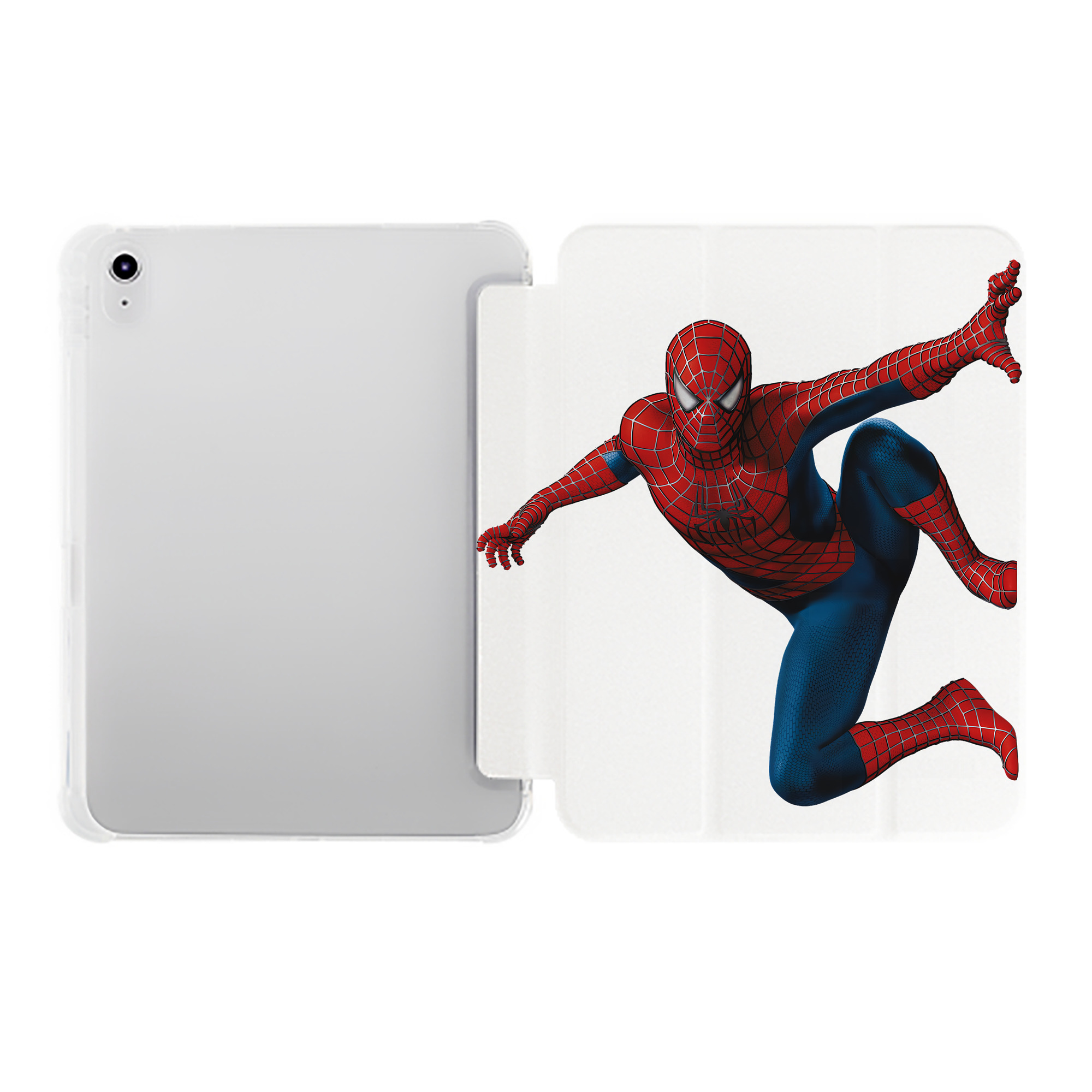 （画像用） Spider Man スパイダーマン IPad ケース ペン収納付き 三つ折りスタンド PUレザー×シリコン 対応機種9.5/10.5/10.9インチ